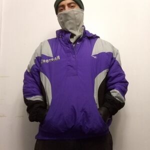 Reebok Men's Purple and Gray Puffer Jacket
